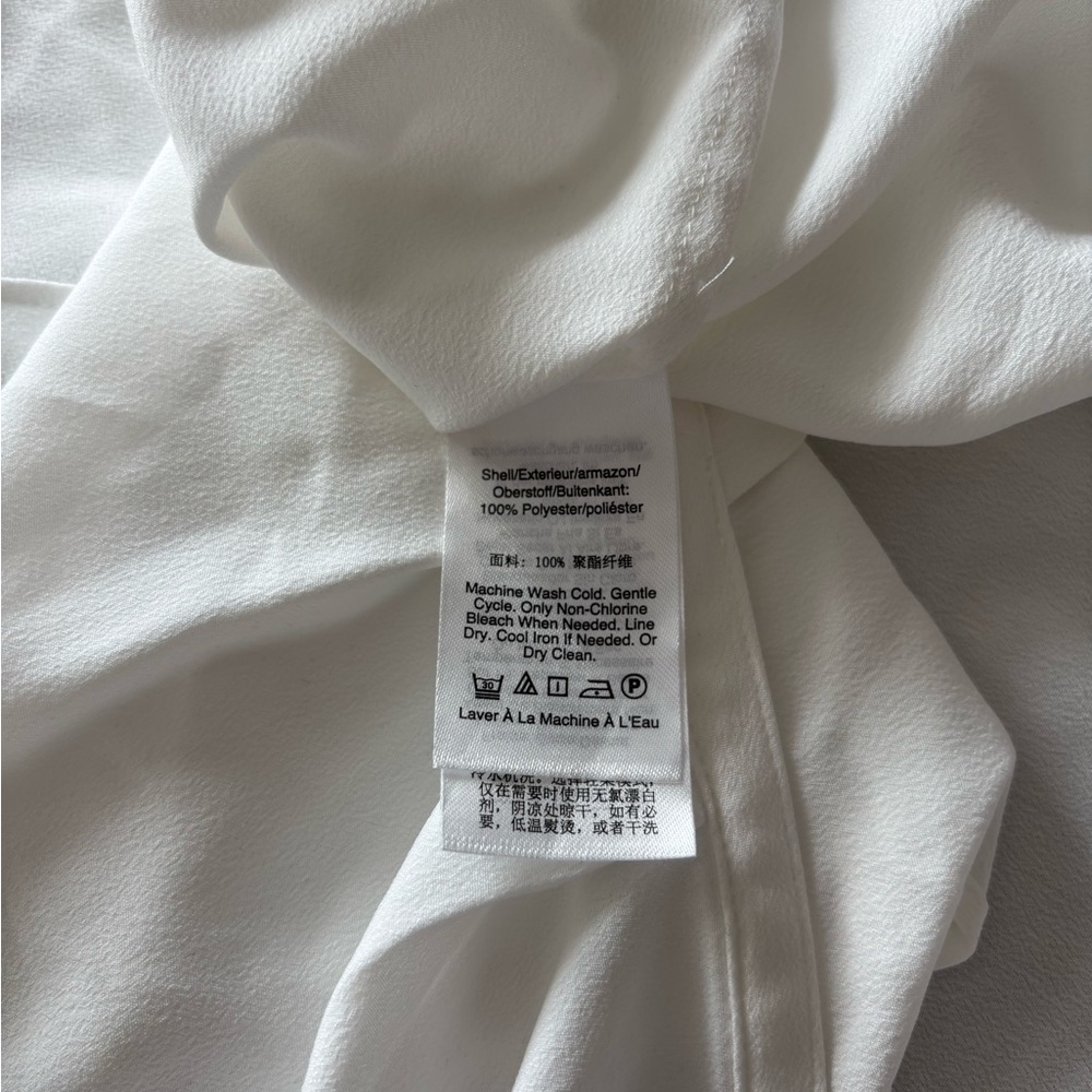 DKNY WHITE TWIST FRONT V NECK BLOUSE NWOT SIZE LARGE - Picture 5 of 6